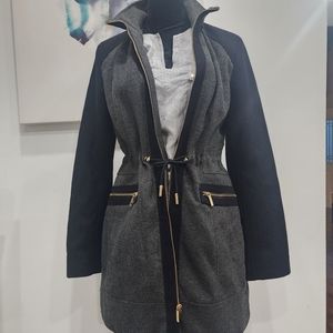[ LAUNDRY by Shelli Segal ] BEAUTIFUL  SIZE Med womens black and gray zipup coat